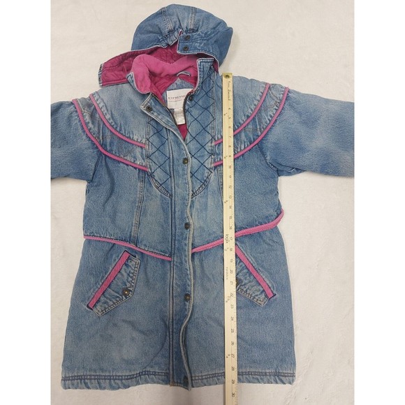 Vintage Expressions Quilt Lined Long Denim Jacket Women's Size Medium 14/16 - Picture 6 of 9